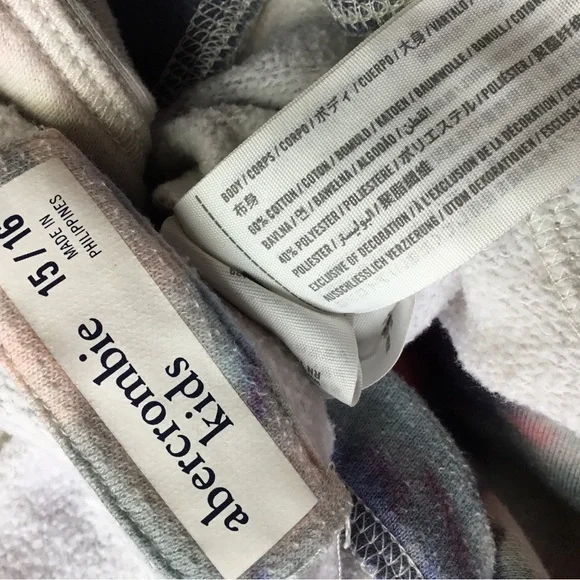 ABERCROMBIE Kids Girls size 15 16 MOOSE TYE DYE HOODIE - Picture 3 of 3